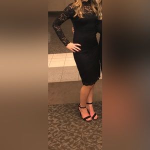 Black Lace Midi Dress